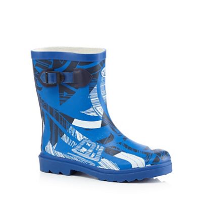 Animal Boys' blue logo print wellington boots